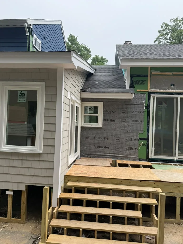 Addition exterior work